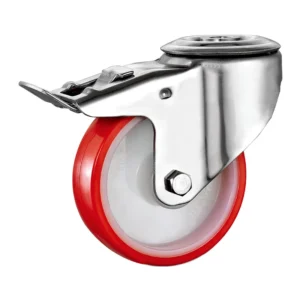 125mm SUS 304 Stainless Steel Brake Swivel Caster - Corrosion-Resistant Industrial Trolley Wheel