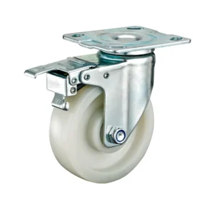 125mm Heavy Duty Brake Caster - 250kg Load, Nylon Wheel