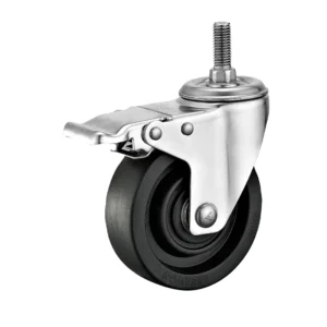 100mm Heat-Resistant Stainless Steel Casters (220°C) w/Brake