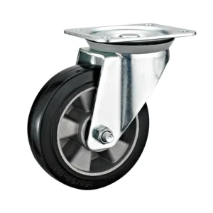 8-Inch Heavy Duty European Caster with Aluminum Core Rubber Tire for Industrial Use