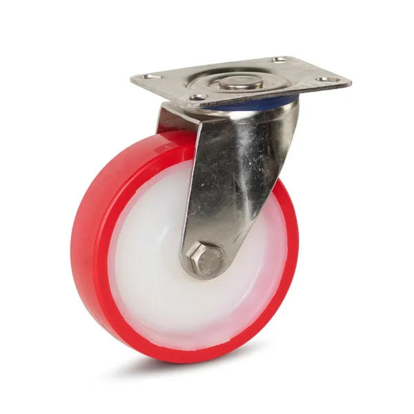 125mm Stainless Steel Polyurethane Swivel Industrial Caster – Medium-Duty, Non-Marking