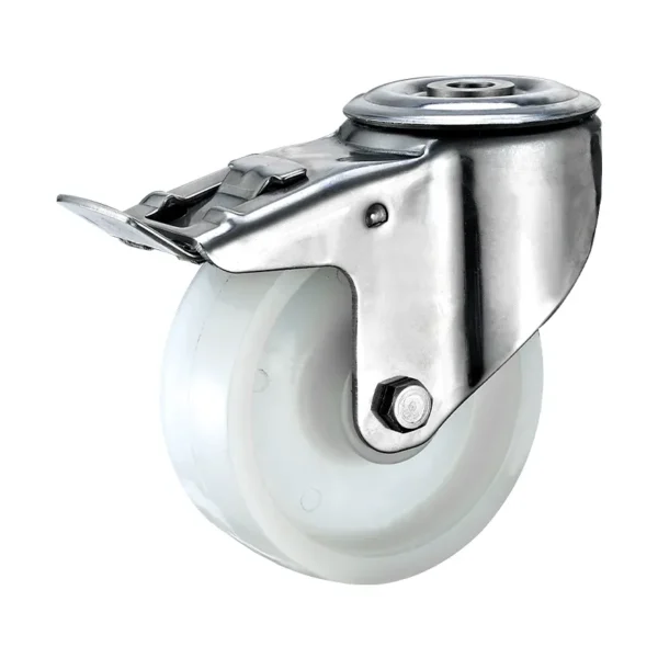 5-Inch Stainless Steel Bracket Caster with Total Brakes for Heavy-Duty Mobility