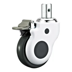 5" Hospital Bed Caster w/ Brakes - Solid Stem 28x40mm - 100kg Load