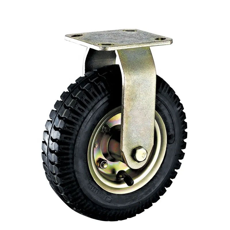 JRTCASTERS 10-inch pneumatic caster wheels with shock-absorbing rubber tires for all-terrain transport