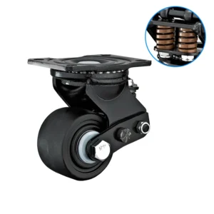 3" Industrial Shock Absorption Casters - 350kg Load, Nylon Wheel
