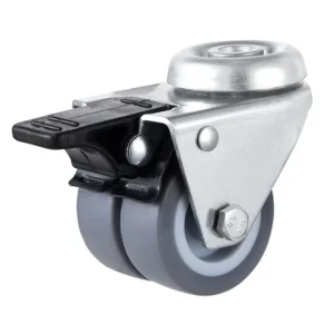 75mm TPR Dual Wheel Caster with Bolt Hole, 100kg Load, Non-Marking