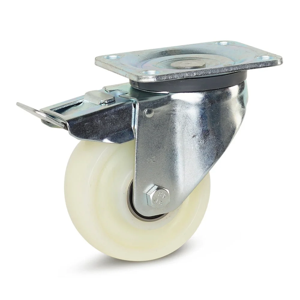 Nylon-heavy-duty-swivel-castor-braked-with-top-plate-125mm-550kg