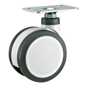 75mm Swivel PU Medical Twin Wheel Caster - 60kg Load Capacity
